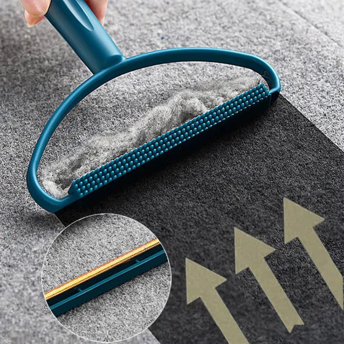 Portable Hair Remover Reusable Double-Sided Scraper Used for Cleaning Pet Hair and Dust in Clothes Furniture and Carpets