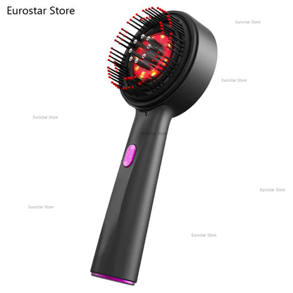 Electric Vibration Massage Comb Red Light Therapy Hair Growth Massage Scalp Brush Anti Hair Loss Liquid Oil Applicator Hair Care